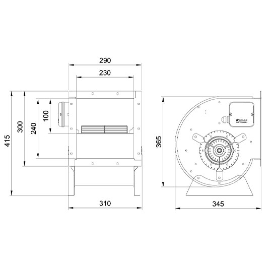 هواکش سانتریفیوژ دو طرف فوروارد دمنده BEF-20/20A4S