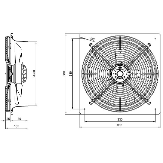 هواکش صنعتی ایلکا فلزی دمنده VIK-30V2S