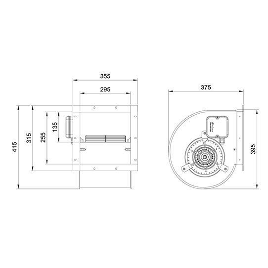 هواکش سانتریفیوژ دو طرف فوروارد -سه سرعته دمنده BEF-25/25F4S1