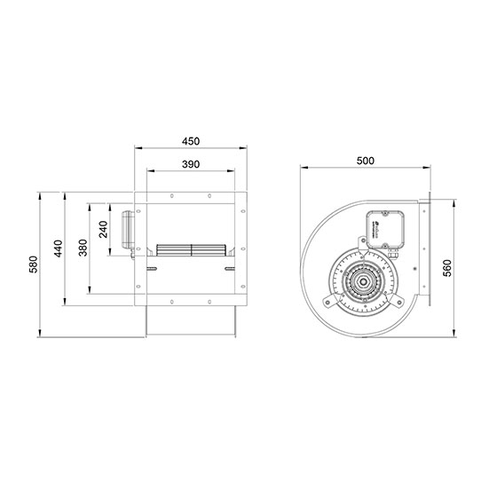 هواکش سانتریفیوژ دو طرف فوروارد -سه سرعته دمنده BEF-30/30R6S1